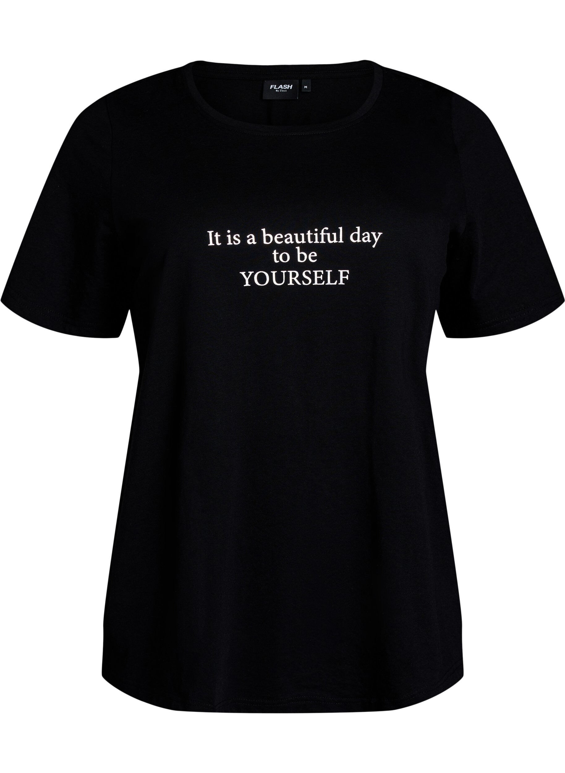 ZizziT-shirt met print, Zwart, Packshot image number 0