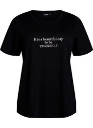 T-shirt met print, Zwart