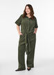 Corduroy jumpsuit met straight-fit broekspijpen, Groen, Model image number 0