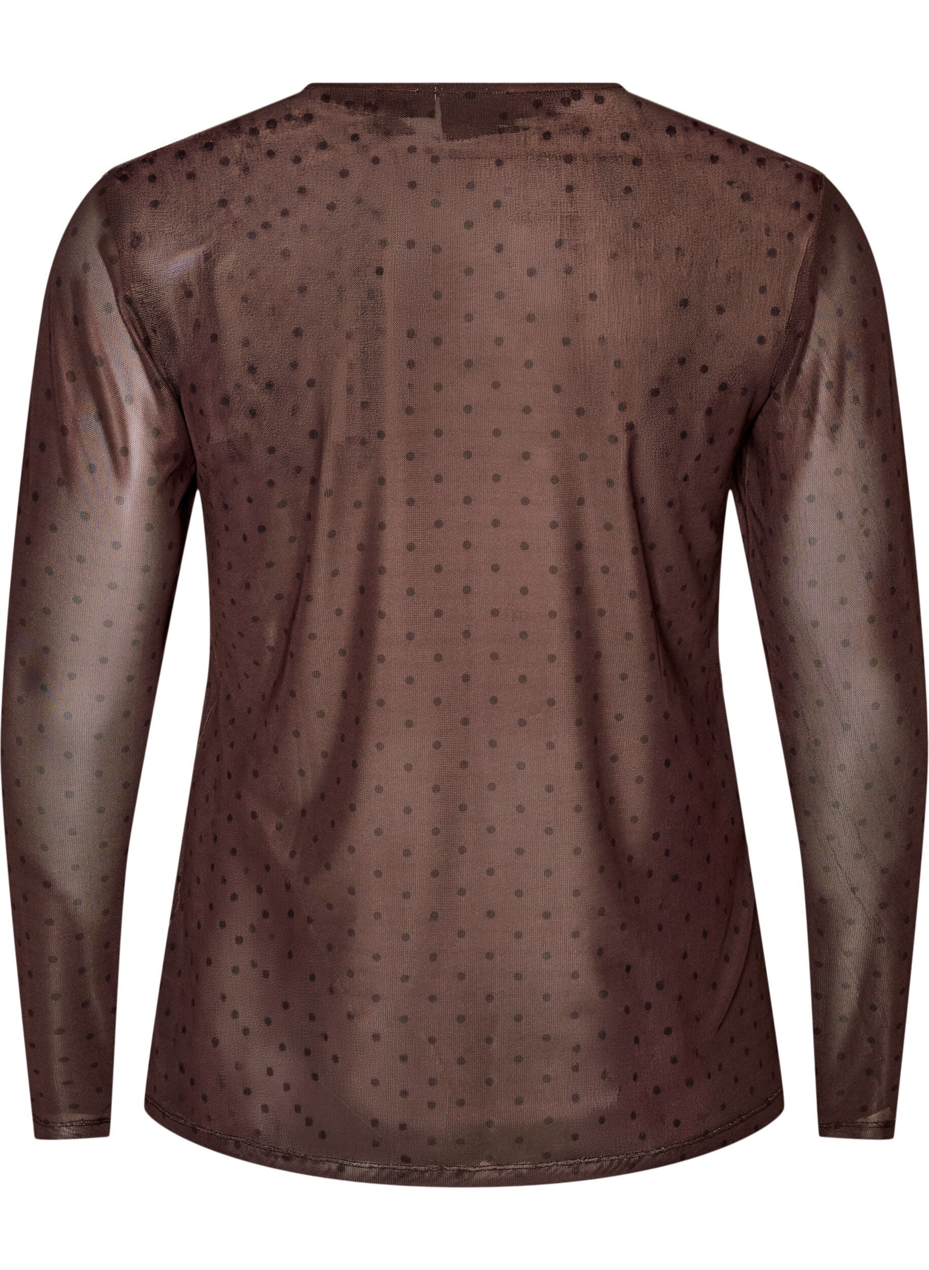 ZizziMesh blouse met print, Bruin, Packshot image number 1