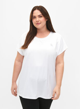 Sport T-shirt met korte mouwen, Bright White, Model image number 0