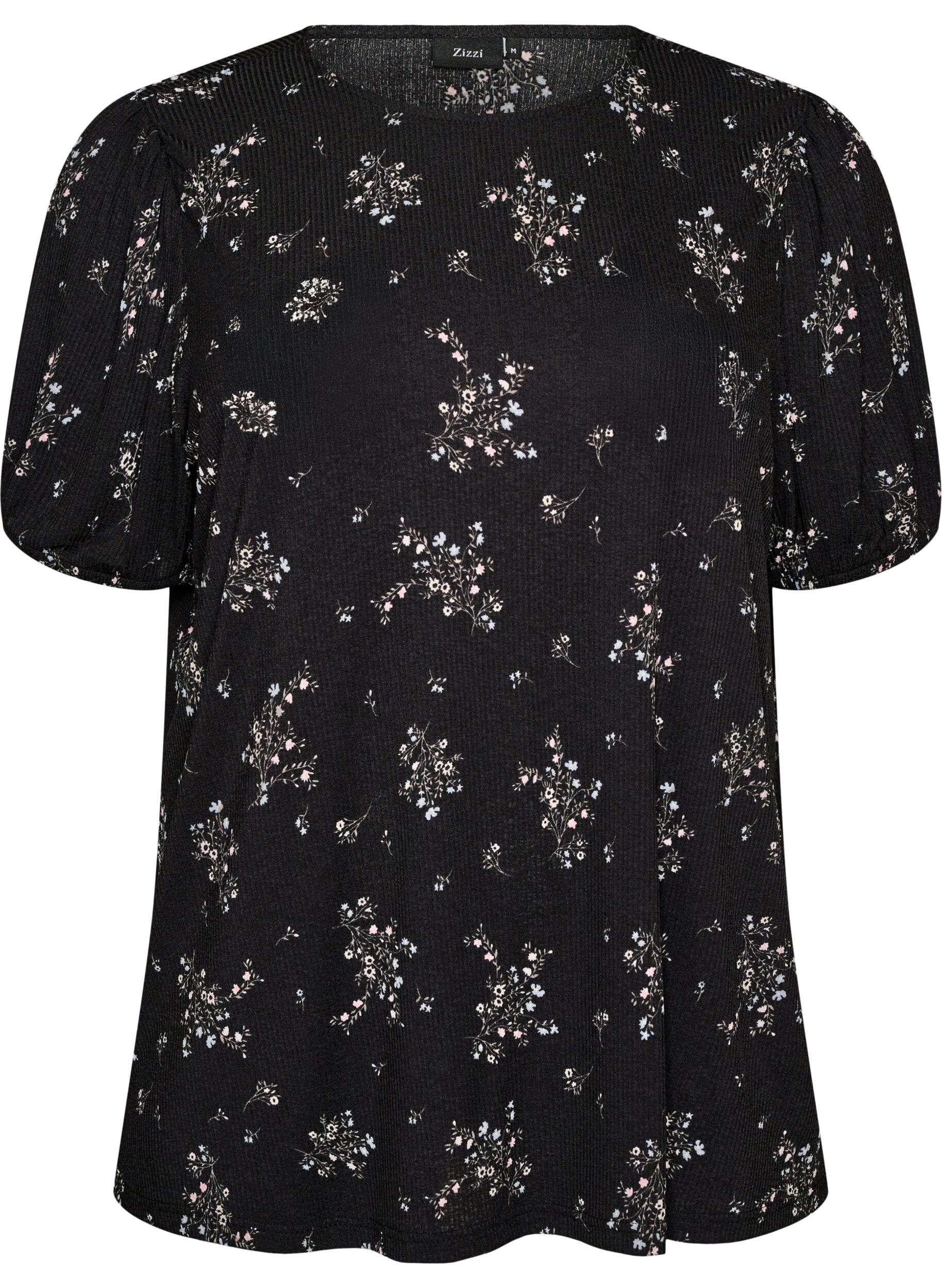ZizziBlouse met korte mouwen, Zwart, Packshot image number 0