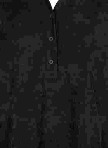 Fluwelen jurk met 3/4 mouwen en knopen, Black, Packshot image number 2