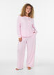 Organisch katoenen pyjamabroek met oogjesborduurwerk, Roze, Model image number 1