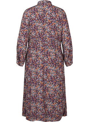 Viscose jurk met bloemenprint, Purple Flower AOP, Packshot image number 1