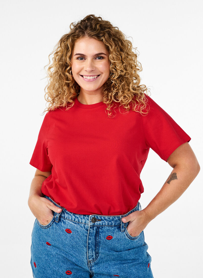 T-shirt in biologisch katoen met een ronde hals, Salsa, Model image number 0