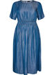 Midijurk in een denimlook met een elastische taille, Blauw, Packshot image number 0
