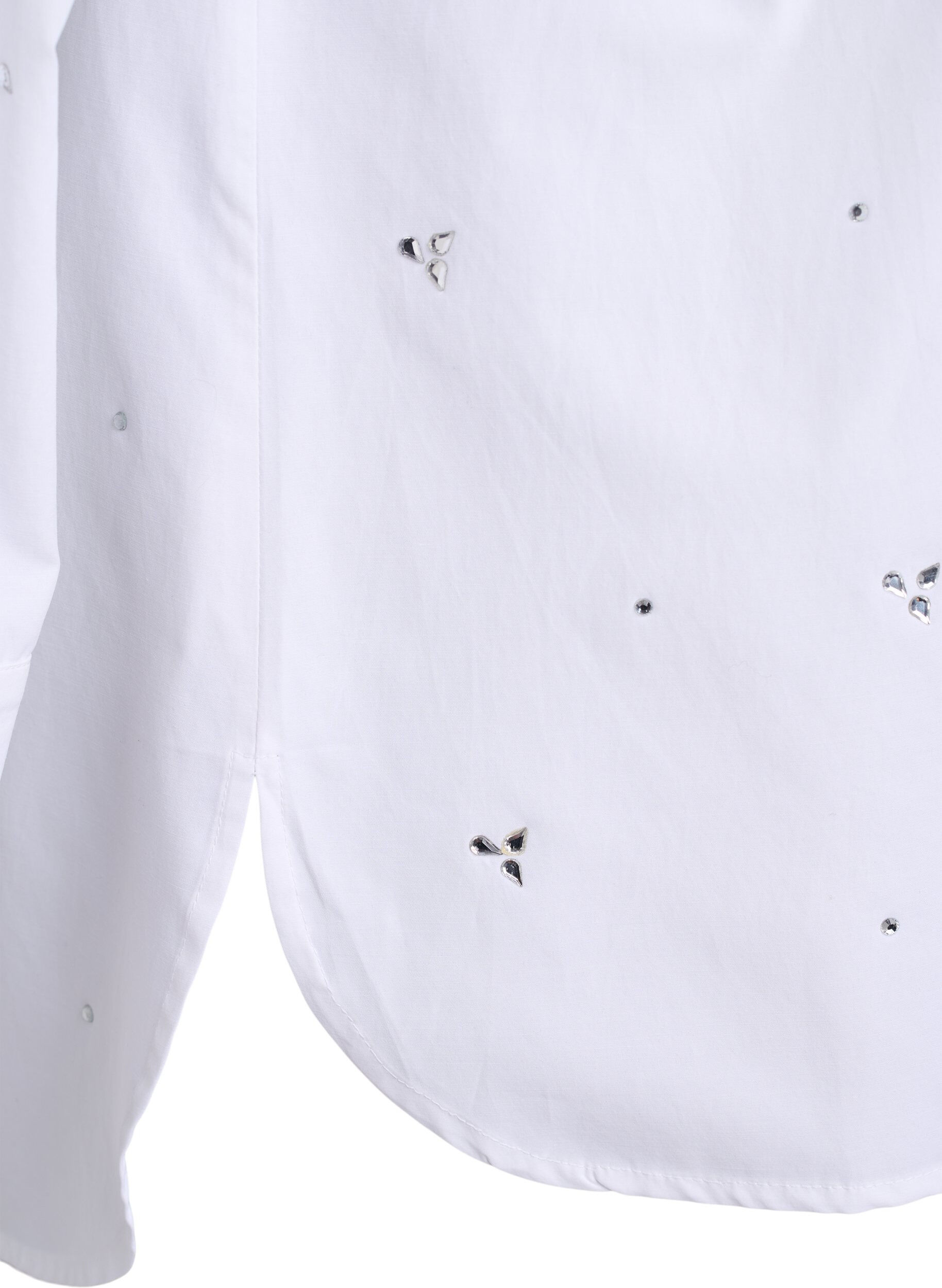 Zizzi Shirt met strassteentjes, Wit, Packshot image number 3