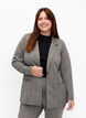 Geruite blazer met knoopsluiting, Beige Brown Check, Model image number 0