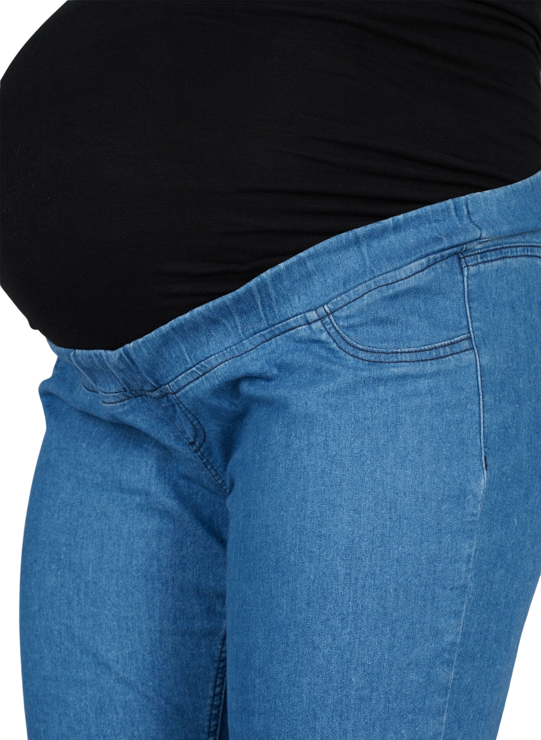 Zizzi Zwangerschapsjegging met achterzakken, Blue denim, Packshot image number 2
