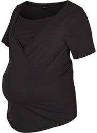Zwangerschap t-shirt met korte mouwen in katoen, Black
