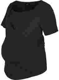 Zwangerschap t-shirt met korte mouwen in katoen, Black