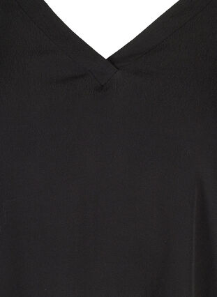 Viscose tuniek met korte mouwen en v-hals, Black, Packshot image number 2