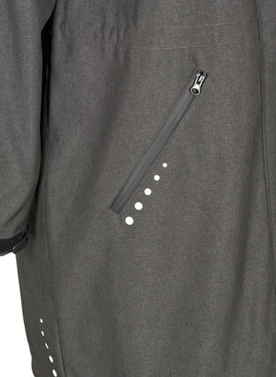Lange softshell jas met capuchon, Dark Grey Melange, Packshot image number 3