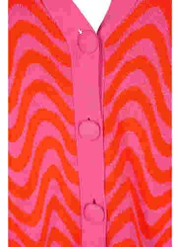 Gebreid vest met patroon en knopen, Hot Pink Comb., Packshot image number 2
