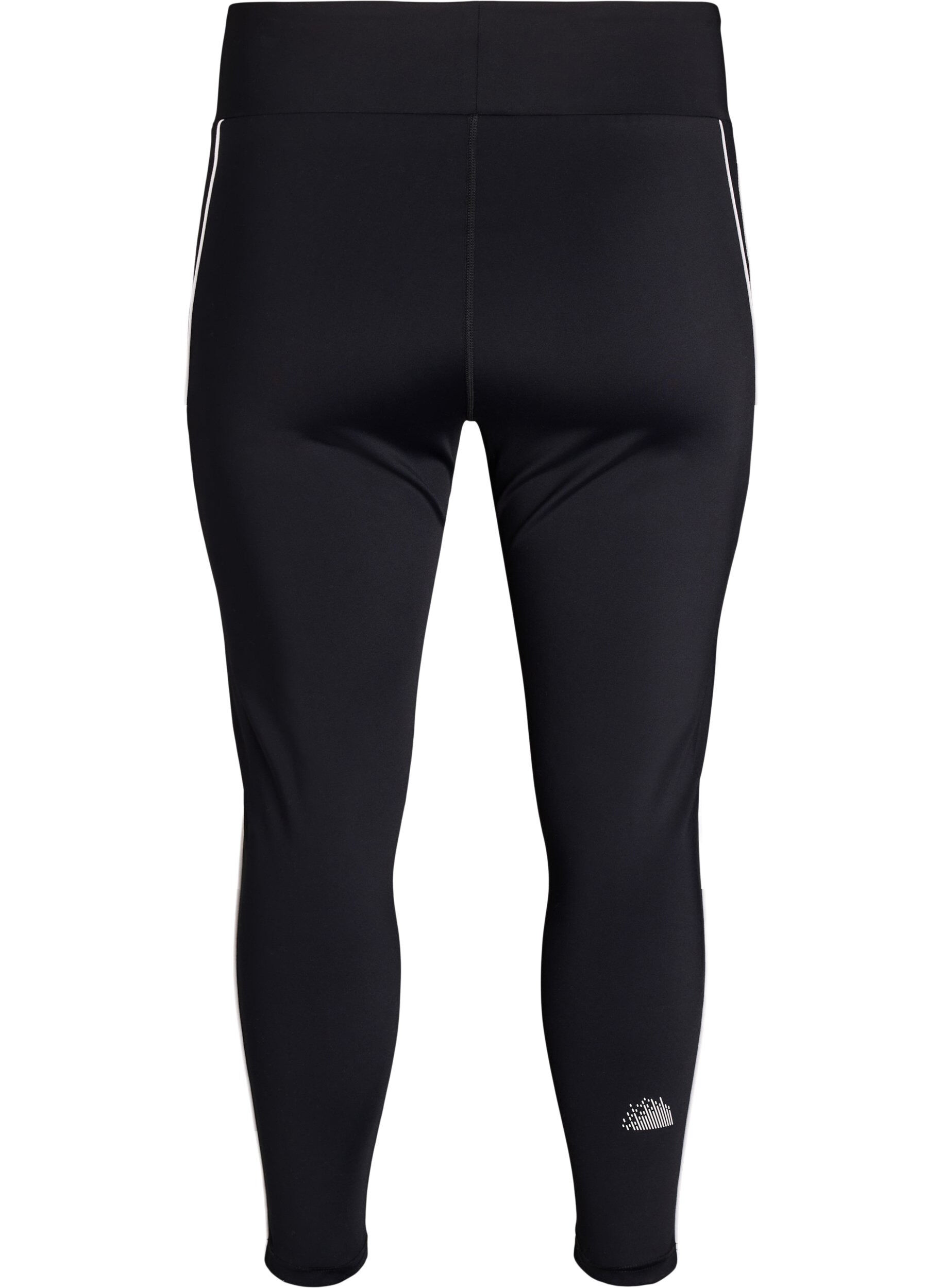 Zizzi Trainingpanties 7/8-lengte met sportief contrasterende biezen, Zwart, Packshot image number 1
