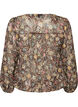 Blouse met bloemenprint en ballonnenmouwen, Bruin, Packshot image number 1