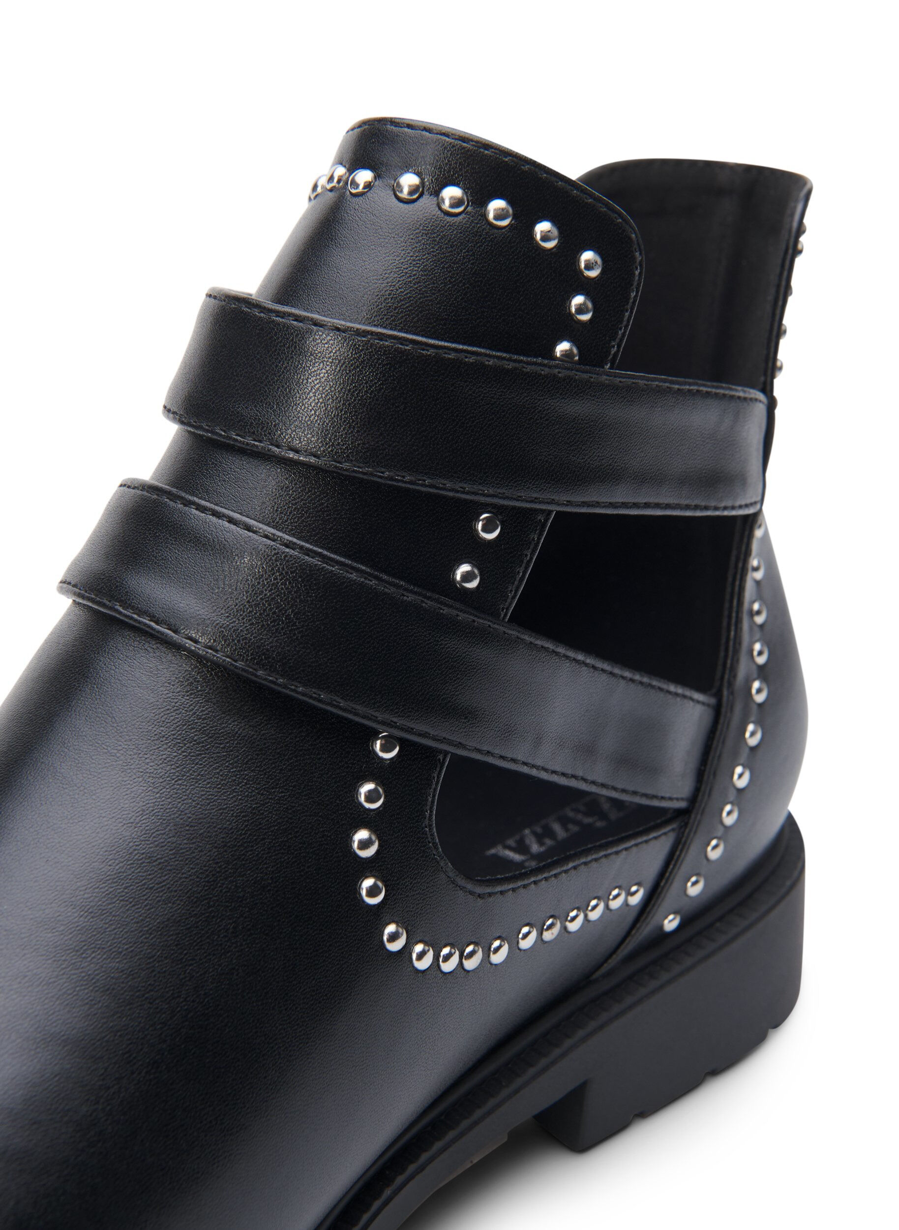 Zizzi Wide fit - Enkellaarsjes met studs, Black, Packshot image number 4
