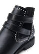 Wide fit - Enkellaarsjes met studs, Black, Packshot image number 4