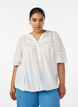 Viscose blouse met plooien en balloneffect, Vanille, Model image number 0