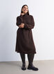 Gebreide jurk met col, Bruin, Model image number 1