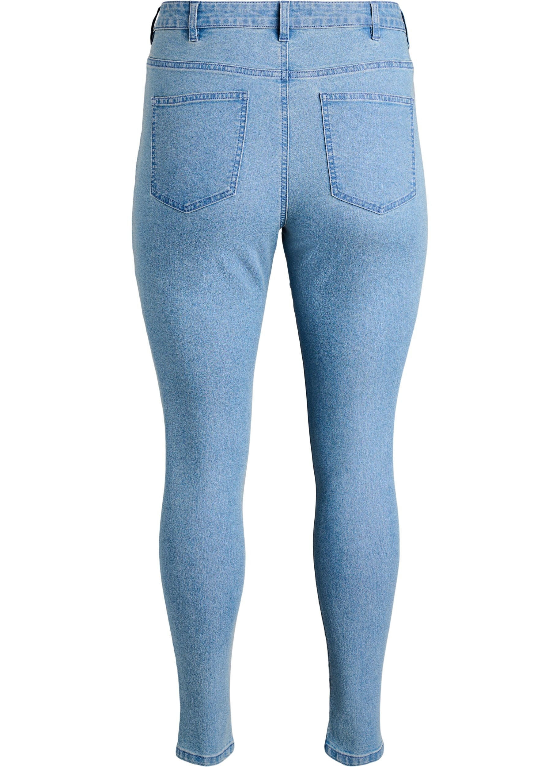 Zizzi Amy super slim fit jeans met hoge taille, Blauw, Packshot image number 1