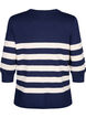 Gestreepte pullover van viscose met 3/4 mouwen, Navy Blazer/Birch, Packshot image number 1