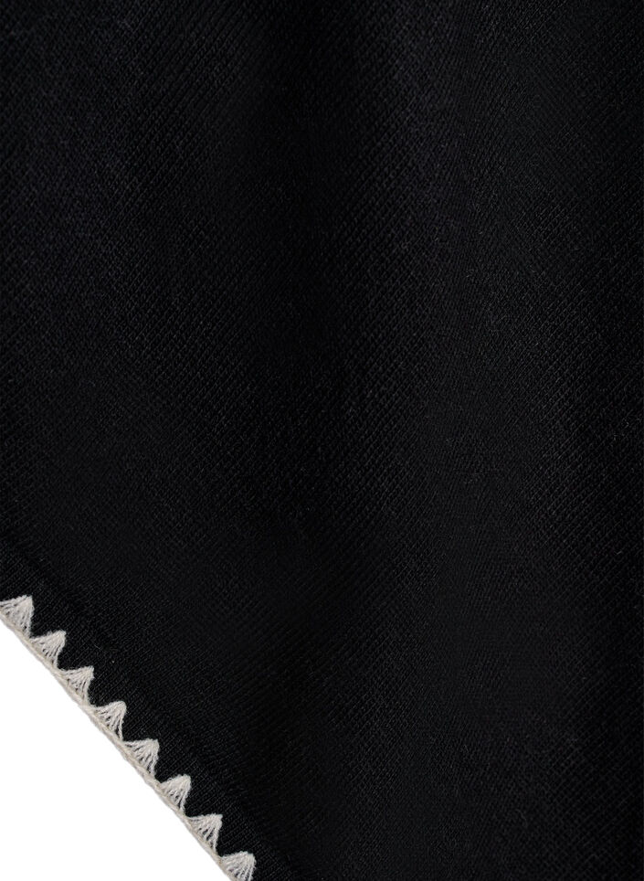Fijngebreide poncho, Zwart, Packshot image number 3