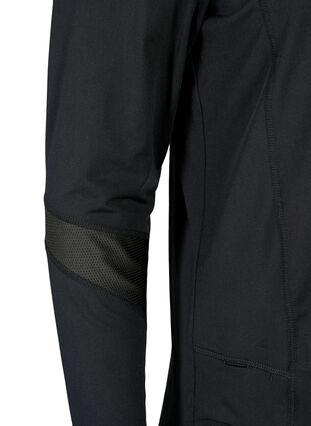 Blouse voor onder een trui met zakken en mesh, Black, Packshot image number 3