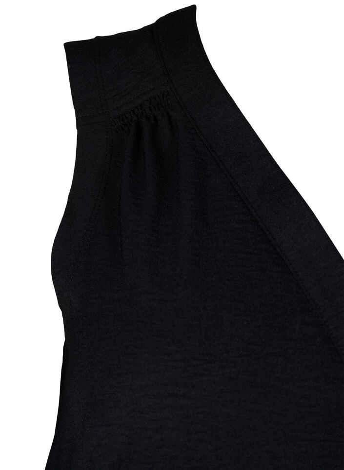 Mouwloze top met kreukeffecten, Zwart, Packshot image number 3