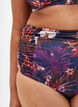 Bikinibroekje met bloemen en hoge taille, Paars, Model image number 2