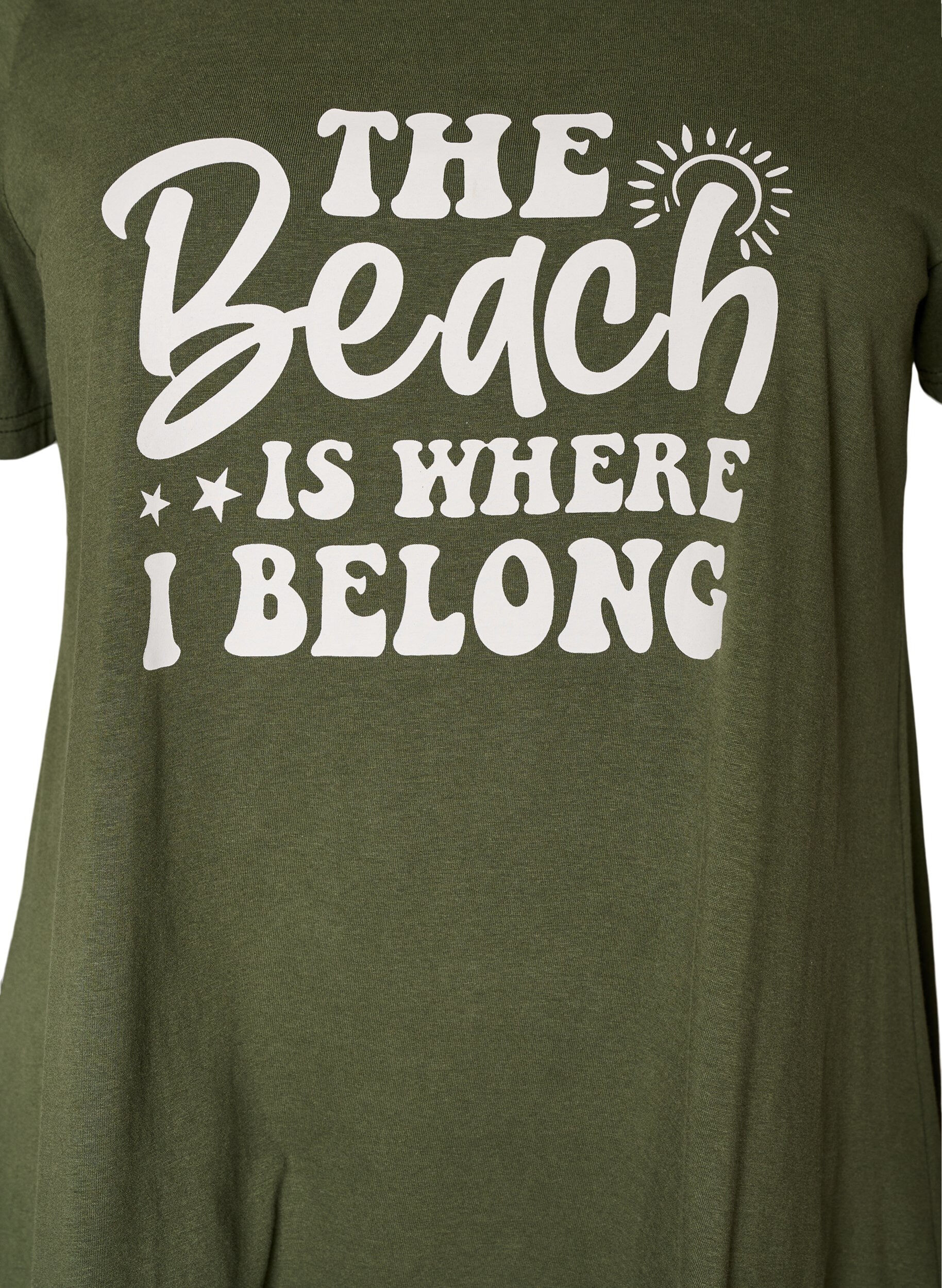 ZizziT-shirt met ronde hals en A-lijn vorm, Groen, Packshot image number 2