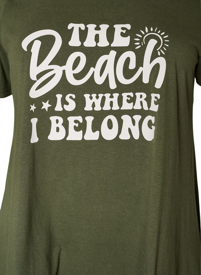 T-shirt met ronde hals en A-lijn vorm, Groen, Packshot image number 2