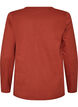 T-shirt met lange mouwen, V-hals en knopen, Bruin, Packshot image number 1