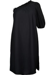 One-shoulder jurk van viscose, Black