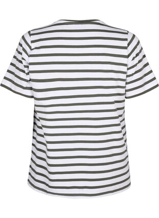 Gestreept T-shirt van biologisch katoen, Thyme Stripe, Packshot image number 1