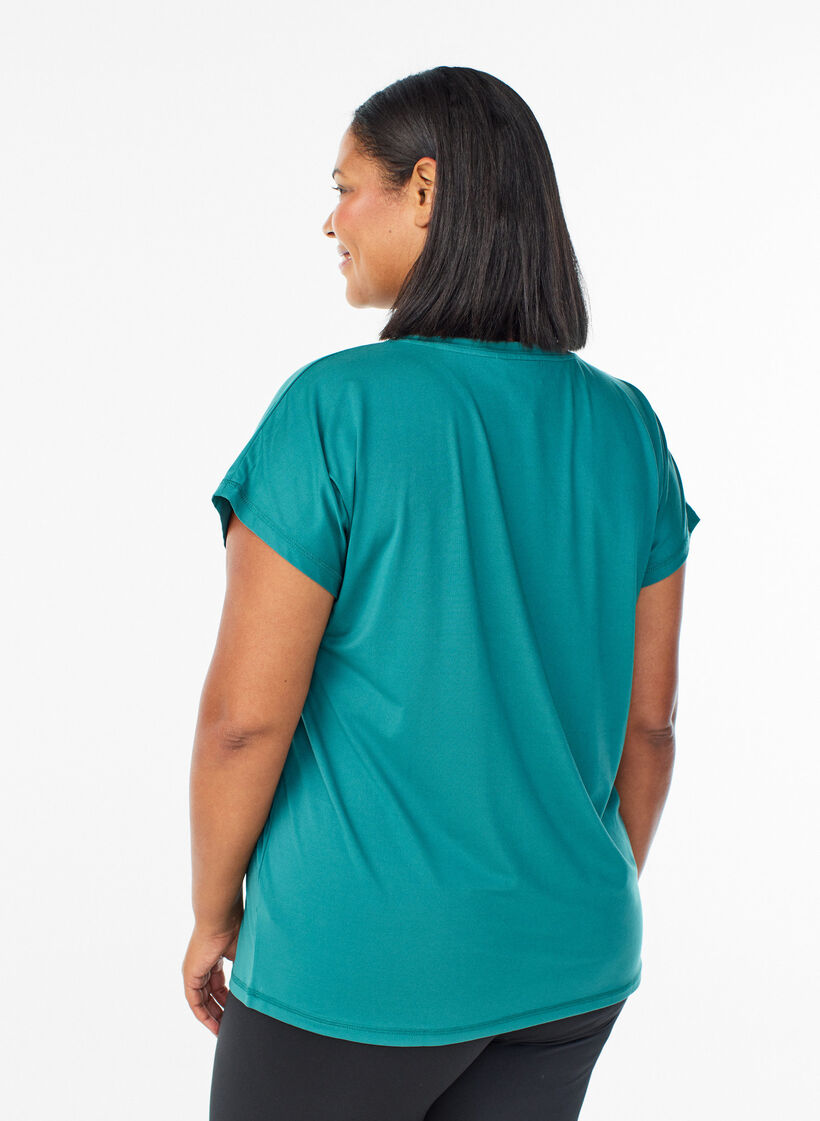 Effen gekleurd trainingsshirt, Blauw, Model image number 2