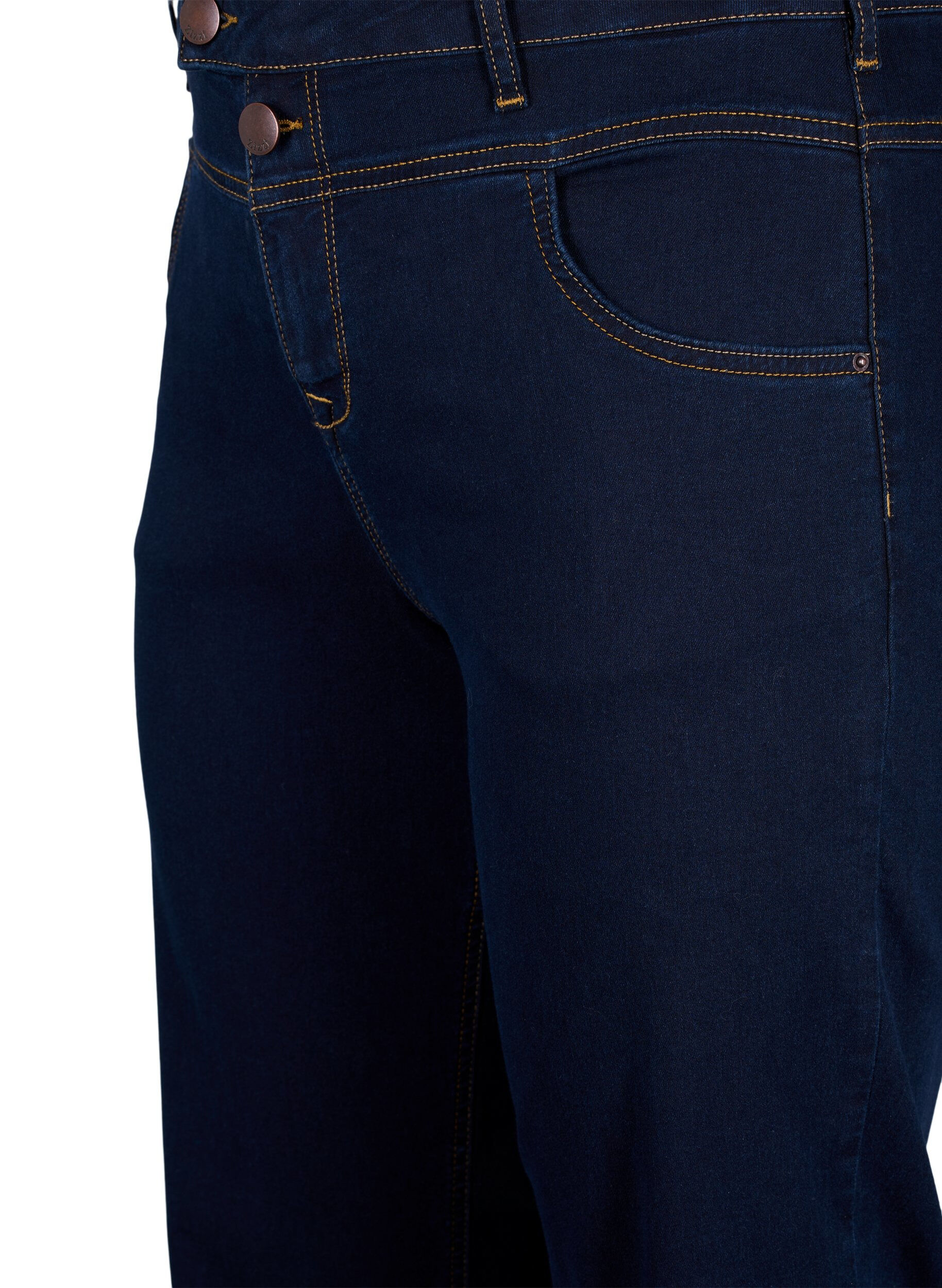 Zizzi Regular fit Gemma jeans met hoge taille, Blauw, Packshot image number 2