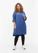 Overhemdjurk van viscose met capuchon en 3/4 mouwen, Moonlight Blue, Model image number 2