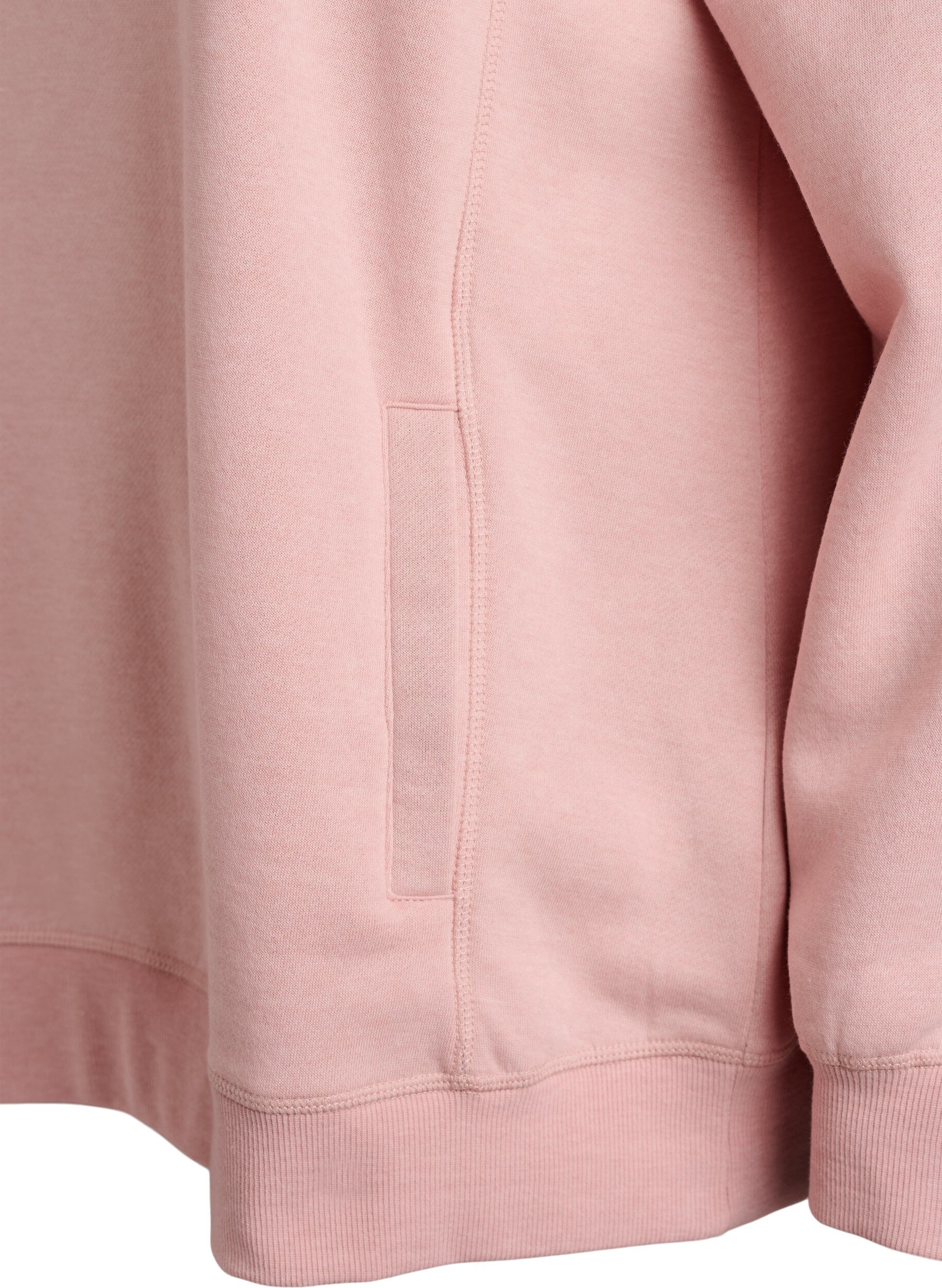 Zizzi Sweatshirt met hoge kraag en zakken, Rood, Packshot image number 3
