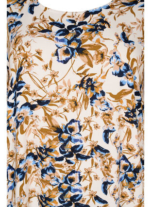 Viscose jurk met korte mouwen en paisleyprint, Ecru Flower, Packshot image number 2