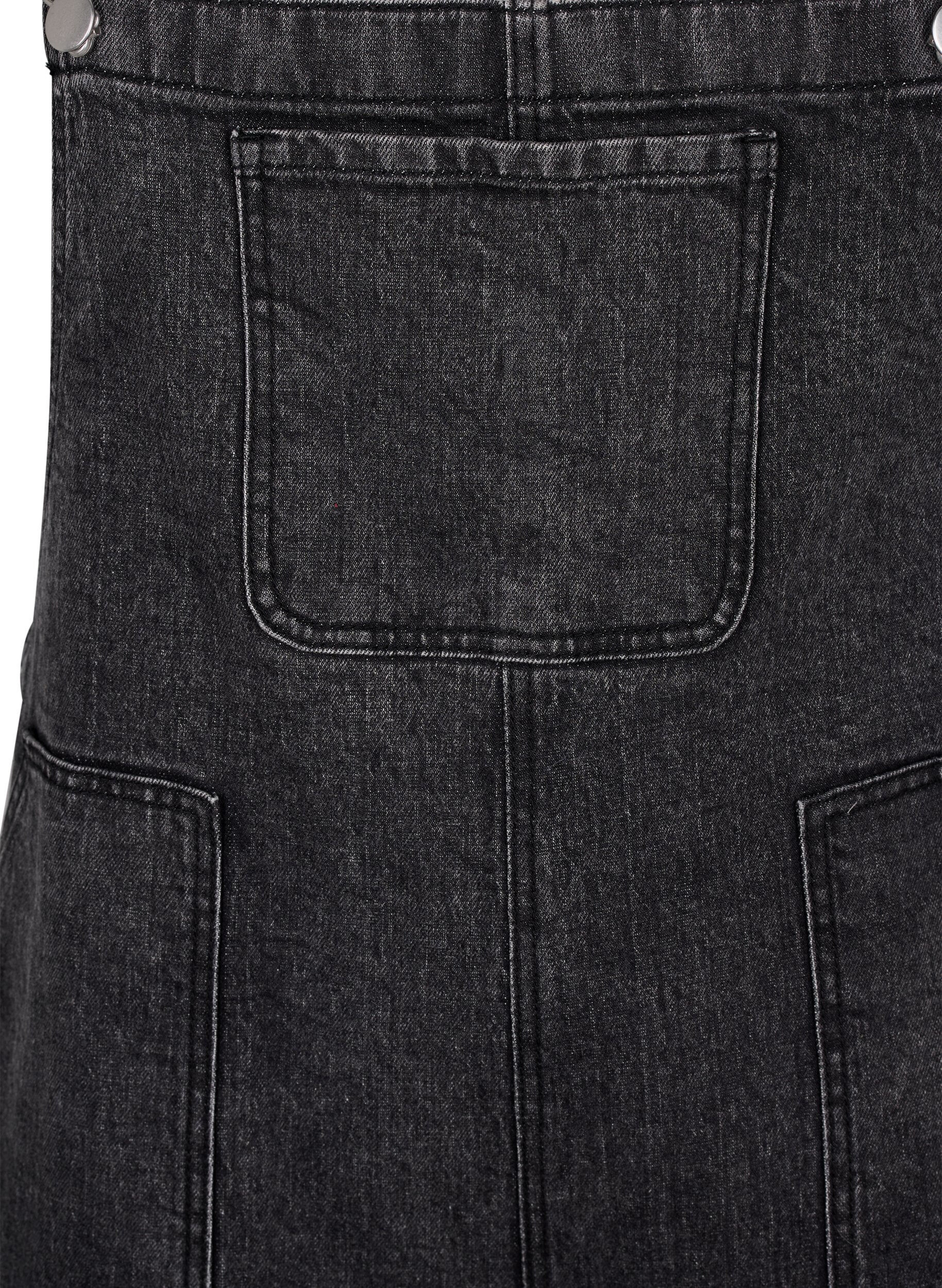 Zizzi Denim overalls, Dark Grey Denim, Packshot image number 2