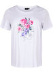 Katoenen T-shirt met bloemen en portret, B. White Face Flower, Packshot image number 0