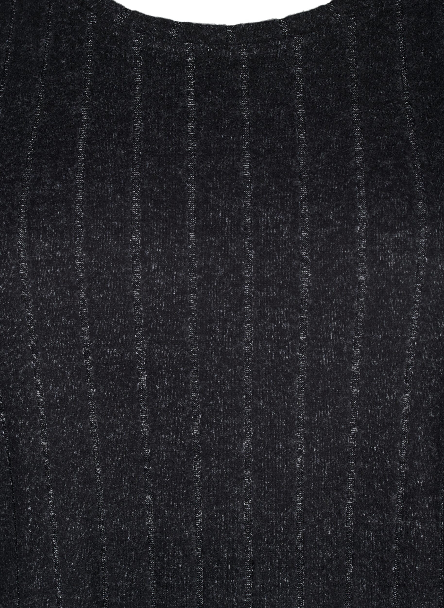 Zizzi Losse blouse met 3/4 mouwen, Zwart, Packshot image number 2