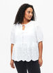 Viscose blouse met anglaise borduursel, Bright White, Model image number 0