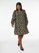 Jurk van viscose met patroon en lange mouwen, Zwart, Model image number 1
