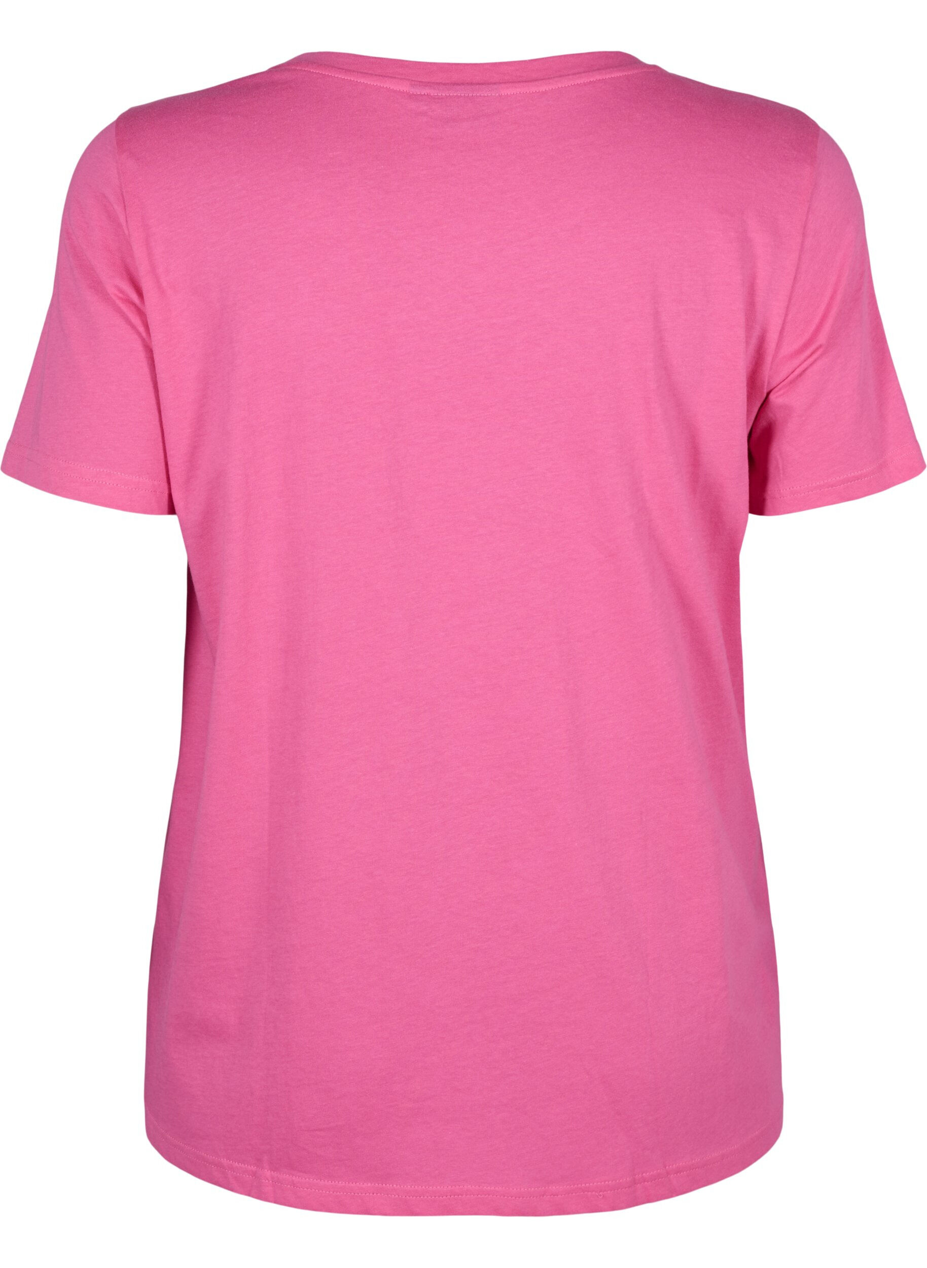 Zizzi T-shirt met tekstmotief, Shocking Pink W.Pink, Packshot image number 1