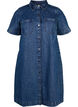 Lang denim shirt met korte mouwen, Blue Denim, Packshot image number 0