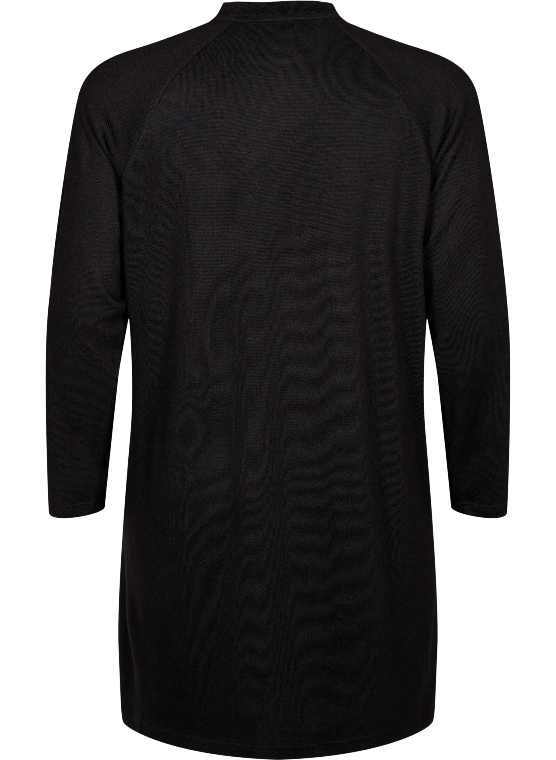 Zizzi Jersey jurk met knopen, Black, Packshot image number 1