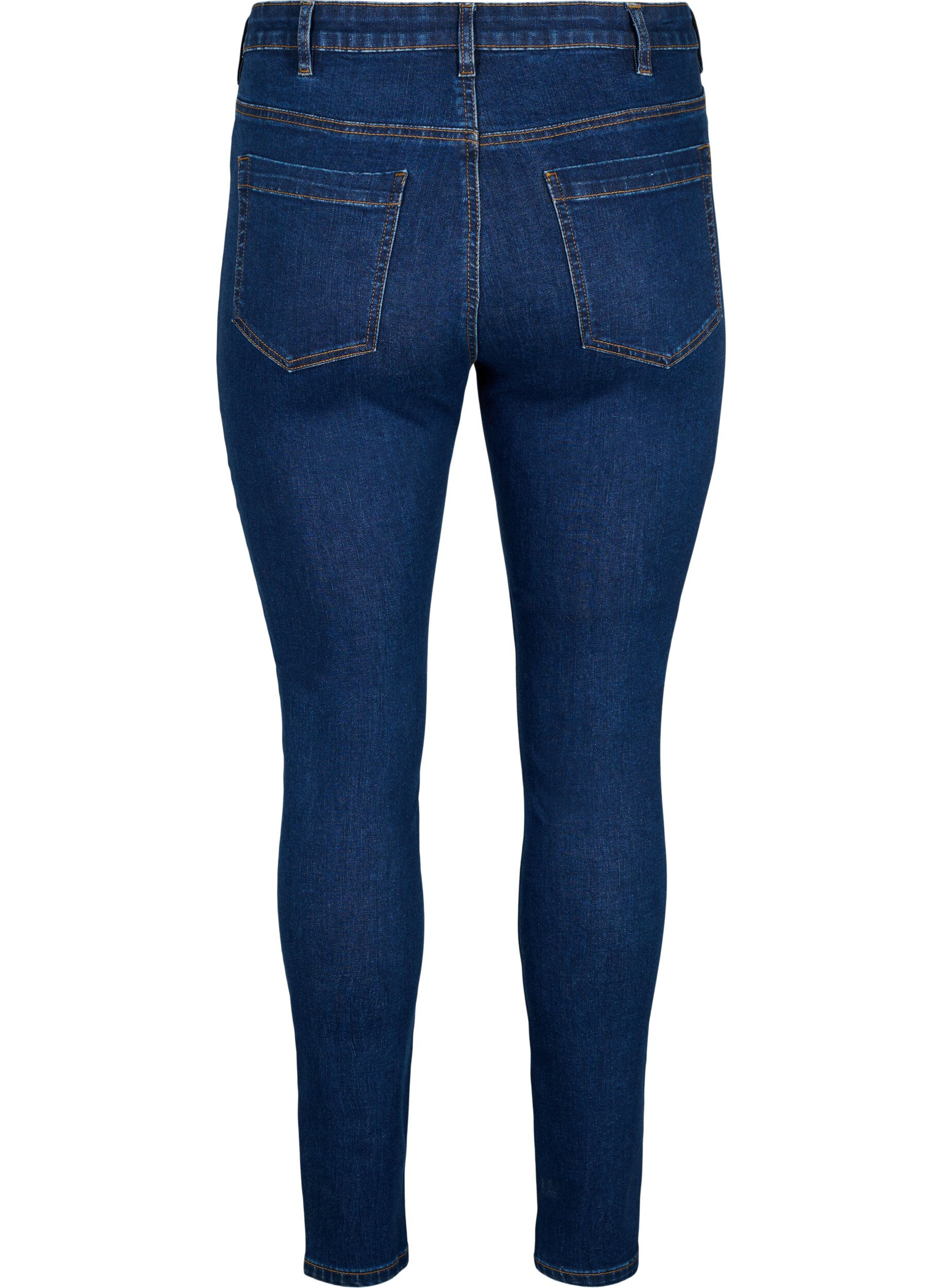 Zizzi Amy jeans met een hoge taille en super slanke pasvorm, Blauw, Packshot image number 1